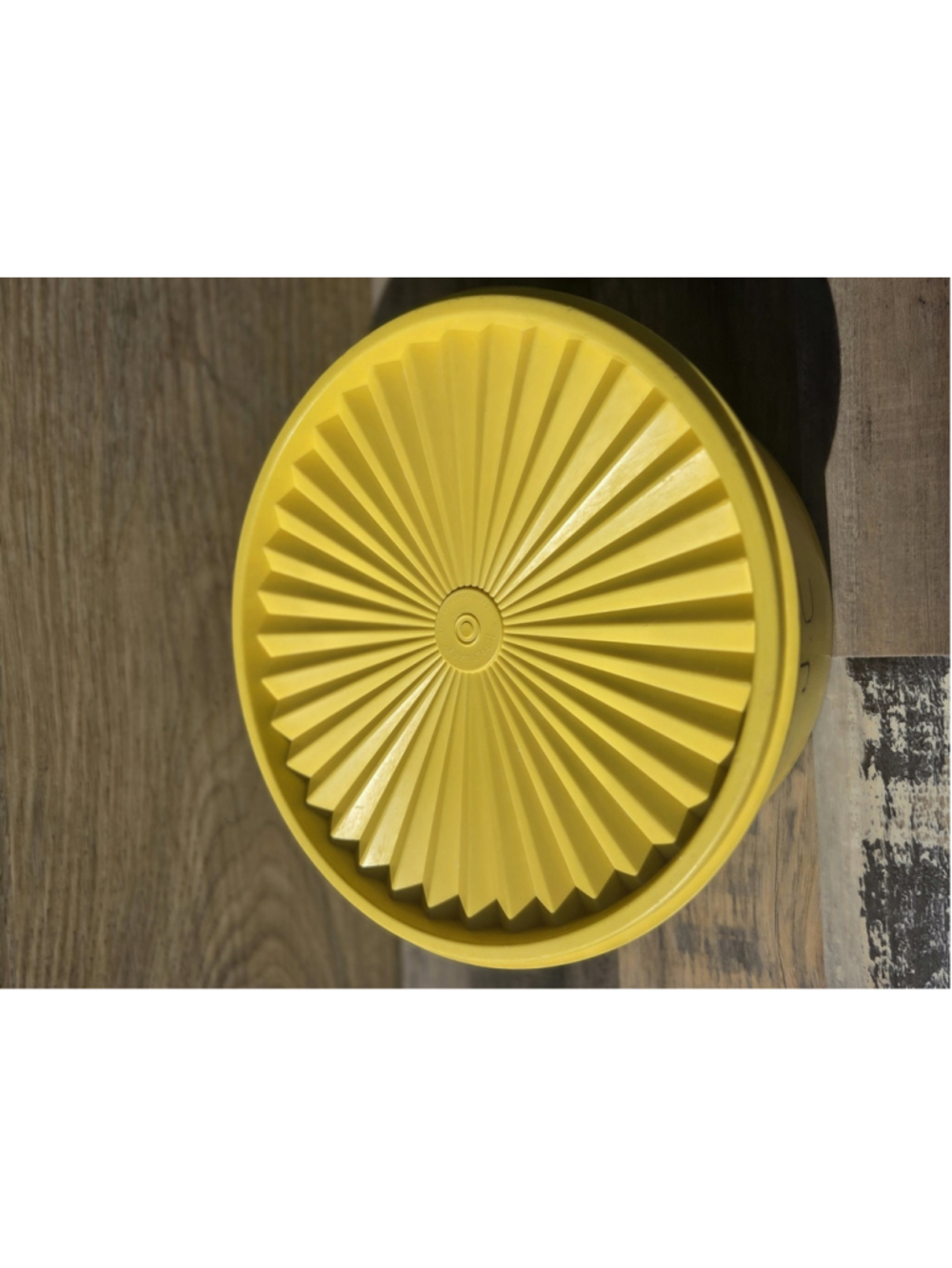 Vintage Tupperware Yellow Floral Canister Sunburst Lid 1970s Retro Kitchen